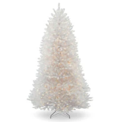 6.5' Pre-Lit White Dunhill Fir Artificial Christmas Tree, Clear Lights -Optimal Christmas Shop dnat duwh 65lo 5 30416.1667529145