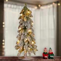 24” Pre-Lit Snowy Downswept Artificial Christmas Tree – Clear Lights -Optimal Christmas Shop dnat ftdf1 24alo 1 2 72915.1667536267
