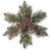 14" Pre-Lit Pine Snowflake Battery Operated Artificial Wreath - Warm White LED Lights -Optimal Christmas Shop dnat gb1 300l 14sb 1 1 60679.1667570060