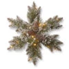18" Pre-Lit Pine Snowflake Battery Operated Artificial Wreath - Warm White LED Lights -Optimal Christmas Shop dnat gb1 300l 18sb 1 1 90357.1667656840