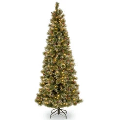 7.5โ Pre-Lit Glittery Pine Christmas Tree โ Clear Lights