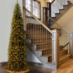 12 Ft. Kingswood(R) Fir Pencil Tree With Clear Lights -Optimal Christmas Shop dnat kw7 300 120 2 31043.1667656815