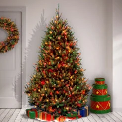 7.5’ Pre-Lit Natural Fraser Full Fir Artificial Christmas Tree - Multi-Color Light -Optimal Christmas Shop dnat naffmh1 75rlos1 3 37855.1667657789