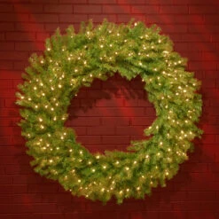 48" Pre-Lit Norwood Fir Artificial Christmas Wreath – Warm White LED Lights -Optimal Christmas Shop dnat nf 318l 48w 3 88436.1667576088