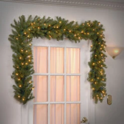 9' Pre-Lit Norwood Fir Artificial Christmas Garland - Clear Lights -Optimal Christmas Shop dnat nf 9blo 1 3 06262.1667535990