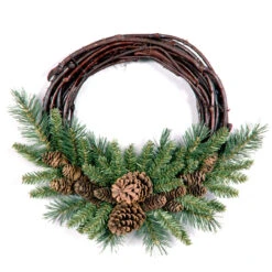 Pine Cone Grapevine Artificial Christmas Wreath - 16-Inch, Unlit