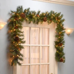 9' Pre-Lit Medium Pine Artificial Christmas Garland - Clear Lights 9 9' Pre-Lit Medium Pine Artificial Christmas Garland - Clear Lights -Optimal Christmas Shop dnat pc 9glo 1 4 92311.1667662719
