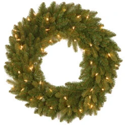 24” Pre-Lit Avalon Spruce Christmas Wreath - Clear Lights