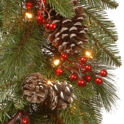 30" Pre-Lit Bristle Berry Battery Operated Artificial Christmas Wreath - Warm White LED Lights 7 30" Pre-Lit Bristle Berry Battery Operated Artificial Christmas Wreath - Warm White LED Lights -Optimal Christmas Shop dnat pebb3 300 24wb1 3 02058.1667570725