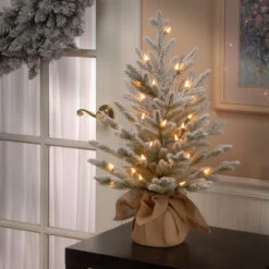 2.5' Pre-Lit Medium Snowy Cambridge Artificial Christmas Tree - Warm White LED Lights -Optimal Christmas Shop dnat pecaf1 306 25b1 3 38749.1667575689