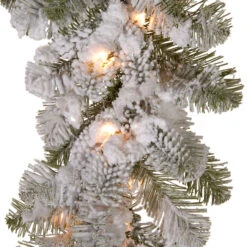 9' X 12" Pre-Lit Snowy Camden Artificial Christmas Garland - Clear Lights -Optimal Christmas Shop dnat pecd3 300 9b s 3 51040.1667489208