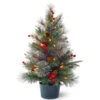2' Pre-lit Colonial Potted Mixed Pine Medium Artificial Christmas Tree - Warm White LED Lights -Optimal Christmas Shop dnat peco1 300 20 b1 1 56148.1667489207