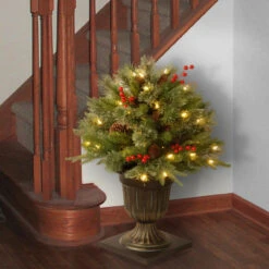 24” Pre-lit Potted Colonial Porch Bush Artificial Christmas Tree – Clear Lights -Optimal Christmas Shop dnat peco1 300 24p 3 11436.1667580441