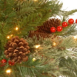 6' Pre-Lit Pencil Colonial Pine Artificial Half Wall Christmas Tree - Clear Lights -Optimal Christmas Shop dnat peco8 361 60ht 3 50918.1667574321