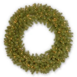 Pre-Lit Downswept Douglas Fir Artificial Christmas Wreath - 48-Inch, Clear Lights