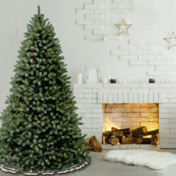 6.5’ Pre-Lit Downswept Douglas Blue Fir Artificial Christmas Tree - Clear Lights -Optimal Christmas Shop dnat peddb1 312 65 3 22143.1667536273