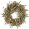 Pre-Lit Frosted Arctic Spruce Artificial Christmas Wreath - 24-Inch, Clear Lights