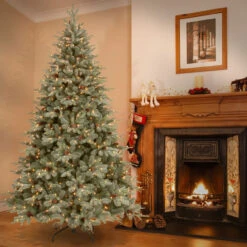 7.5' Frosted Arctic Spruce Artificial Christmas Tree - Clear Lights -Optimal Christmas Shop dnat pefa1 307 75 4 31318.1667536577