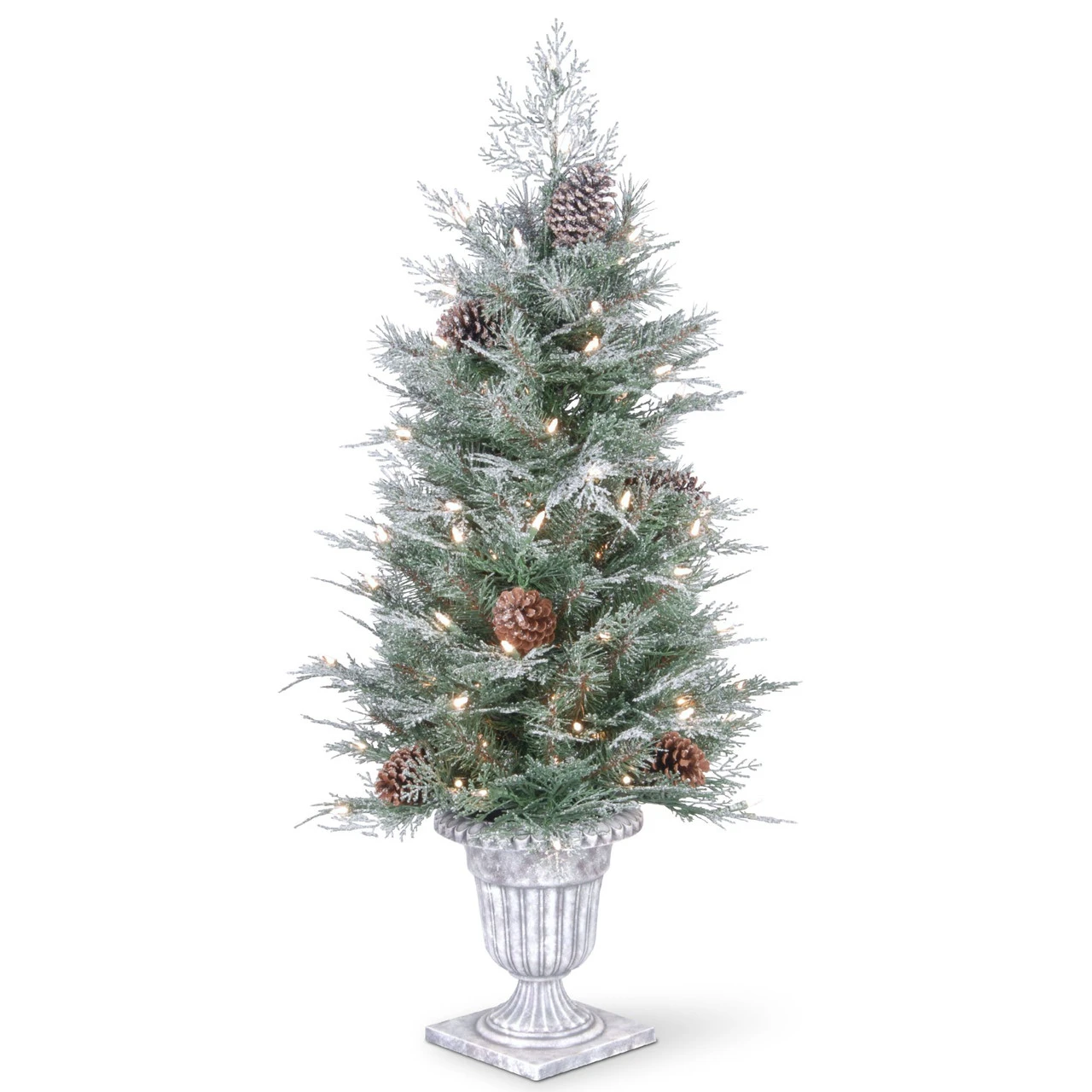 4' Pre-lit Potted Frosted Spruce Entrance Artificial Christmas Tree – Clear Lights 3 4' Pre-lit Potted Frosted Spruce Entrance Artificial Christmas Tree – Clear Lights