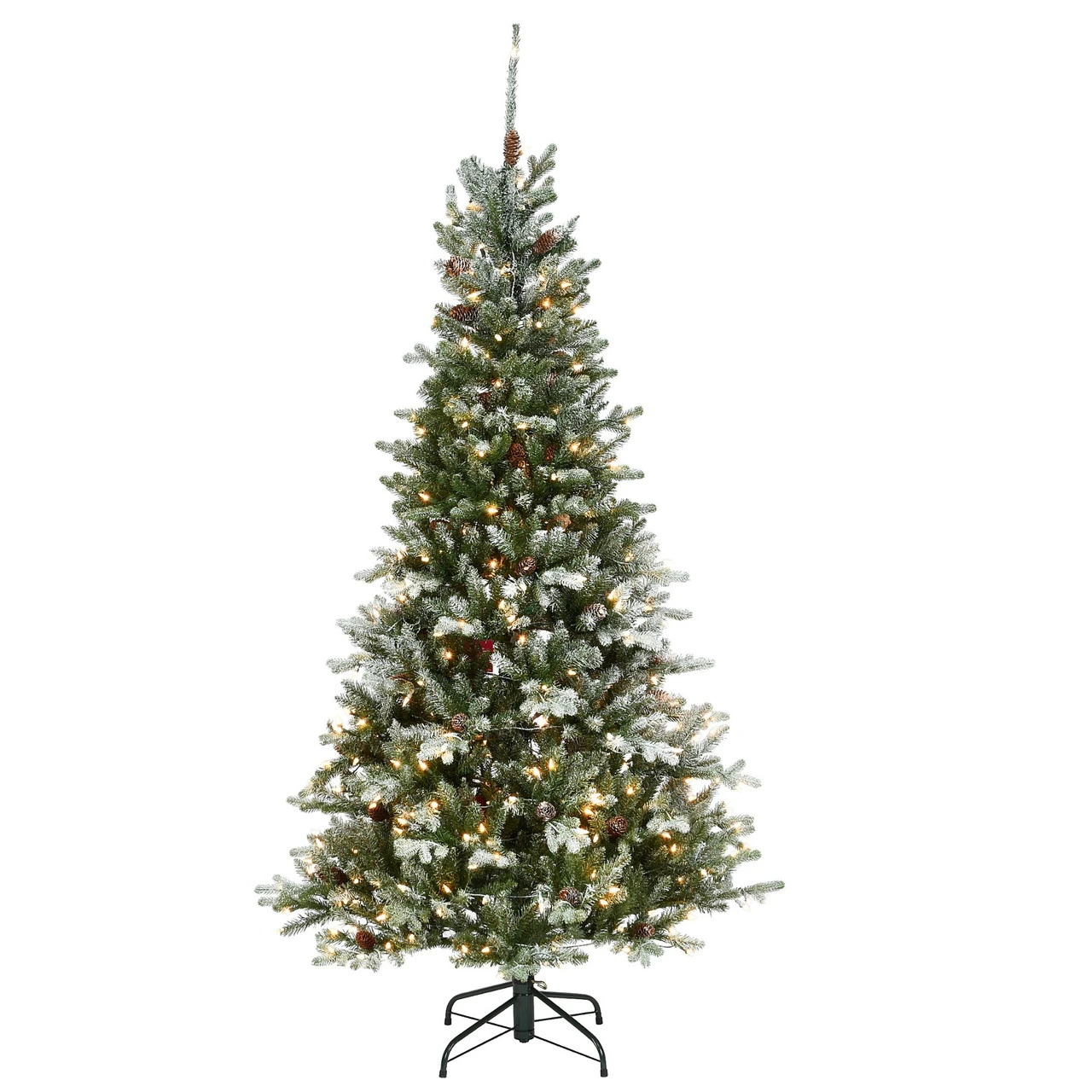 6.5' Pre-Lit Slim Snowy Morgan Spruce Artificial Christmas Tree, Clear Lights 3 6.5' Pre-Lit Slim Snowy Morgan Spruce Artificial Christmas Tree, Clear Lights