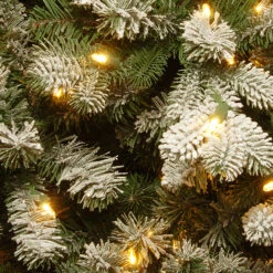 7.5' Pre-Lit Slim Snowy Sheffield Spruce Artificial Christmas Tree - Clear Lights -Optimal Christmas Shop dnat pesl3 311p 75 2 31207.1667572452
