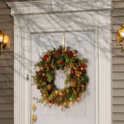 30" Pre-Lit Decorated Artificial Christmas Wreath - LED Lights/BO -Optimal Christmas Shop dnat rac 71366a 1 3 03174.1667656785