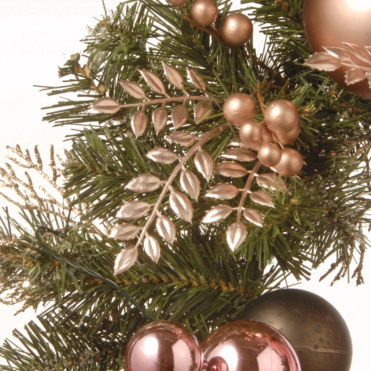 Pre-Lit Decorated Pine Artificial Christmas Wreath/BO - 24-Inch, Warm White LED Lights 4 Pre-Lit Decorated Pine Artificial Christmas Wreath/BO - 24-Inch, Warm White LED Lights - Image 2