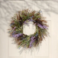 Mixed Leaf Spring Artificial Wreath - 22-Inch, Unlit -Optimal Christmas Shop dnat rac w030012a 4 21633.1667519983