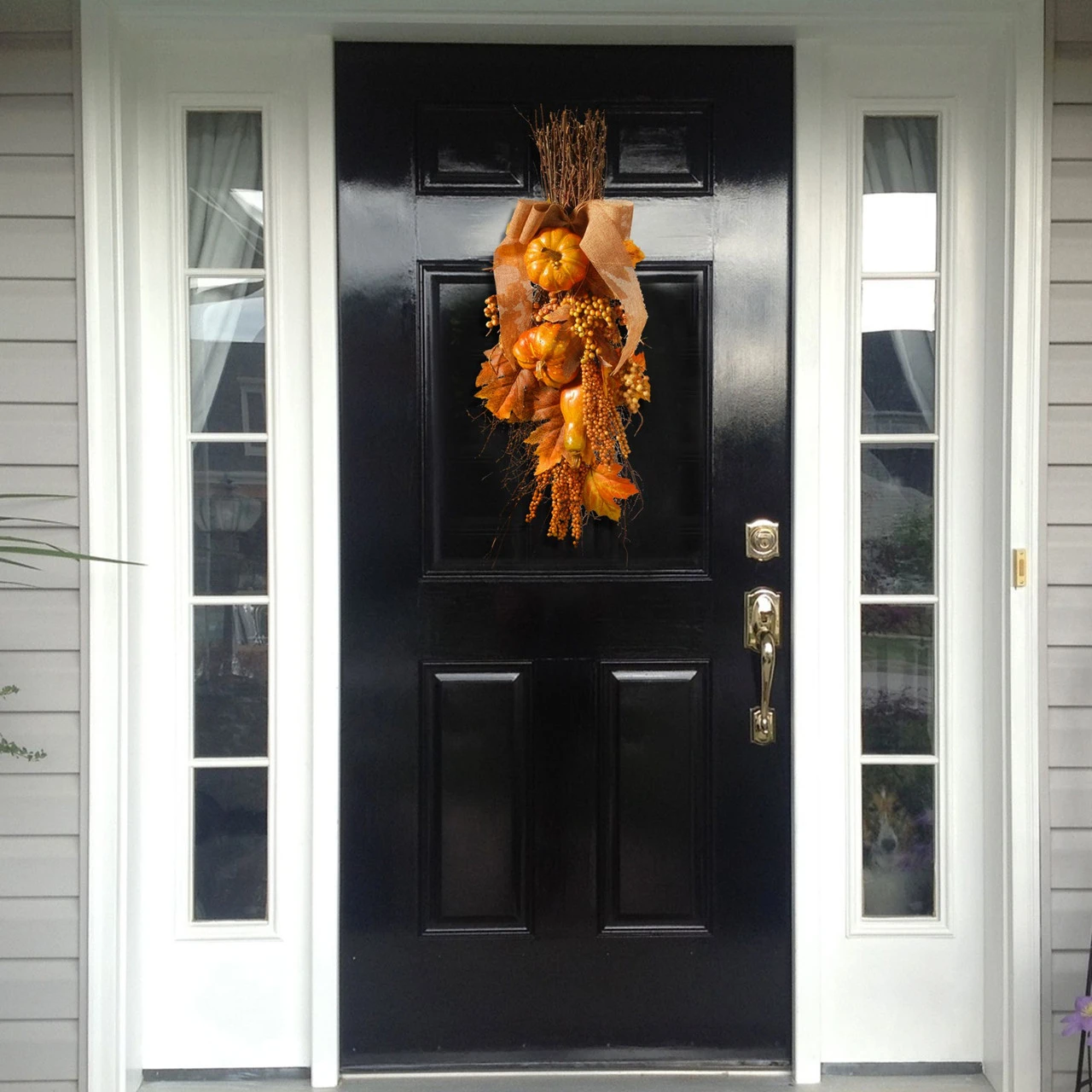 28" Artificial Pumpkin Teardrop 4 28" Artificial Pumpkin Teardrop - Image 2