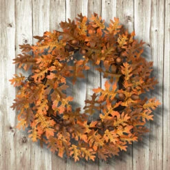 Oak Leaves And Acorns Artificial Thanksgiving Wreath - 24-Inch, Unlit -Optimal Christmas Shop dnat rahv w1584q 1 3 52342.1667517612