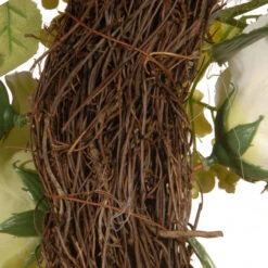 Green And Cream Rose Wreath - 24-Inch, Unlit -Optimal Christmas Shop dnat ras 15546w24g 3 58281.1667646217