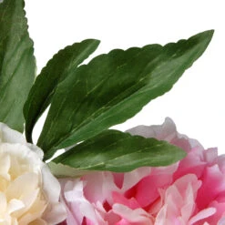 Pink And White Peony Flower Artificial Wreath - 24-Inch, Unlit -Optimal Christmas Shop dnat ras hy71824w p1 3 01292.1667584065