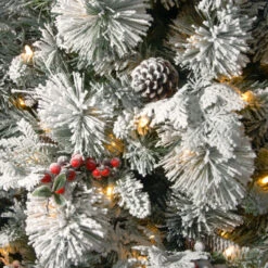 7.5’ Pre-Lit Snowy Bedford Pine Artificial Christmas Tree - Clear Lights -Optimal Christmas Shop dnat sbe1 309 75 3 09604.1667528362