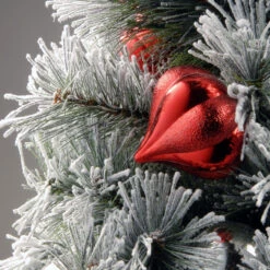 4.5’ Pre-Lit Snowy Bristle Pine Artificial Christmas Tree - Clear Lights -Optimal Christmas Shop dnat snp7 310 45 3 61577.1667576080