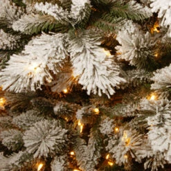 7.5’ Pre-Lit Snowy Westwood Pine Artificial Christmas Tree - Clear Lights -Optimal Christmas Shop dnat swp3 304 75 3 71528.1667656795