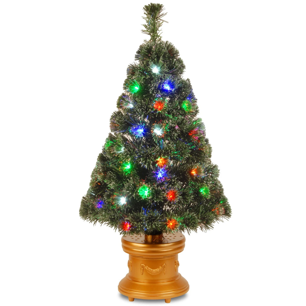 3' Pre-lit Potted Fiber Optic Medium Artificial Christmas Tree - Multicolor LED Lights 3 3' Pre-lit Potted Fiber Optic Medium Artificial Christmas Tree - Multicolor LED Lights