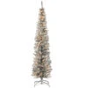 7' Pre-Lit Pencil Silver Tinsel Artificial Christmas Tree - Clear Lights -Optimal Christmas Shop dnat tt33 300 70 91099.1667531743