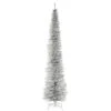 9' Silver Pencil Tinsel Artificial Christmas Tree - Unlit Lights -Optimal Christmas Shop dnat tt33 700 90 16322.1667574254