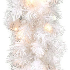 9' X 10" Pre-Lit Wispy Willow White Artificial Christmas Garland - Clear Lights -Optimal Christmas Shop dnat wogw1 300 9a 1 3 75135.1667663977
