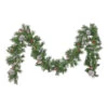 9' Mixed Spruce Pre-Lit Clear LED Artificial Christmas Garland With Frosted Branches And Red Berries -Optimal Christmas Shop dnhhf 307392 01 57150.1667487253