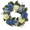 Blue And White Decorative Spring Floral Wreath, 24-Inch 1 Blue And White Decorative Spring Floral Wreath, 24-Inch -Optimal Christmas Shop dnnl204223 1 10831.1681814514