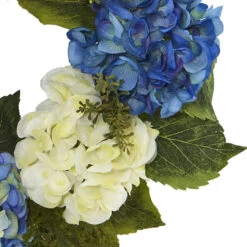 Blue And White Decorative Spring Floral Wreath, 24-Inch 11 Blue And White Decorative Spring Floral Wreath, 24-Inch -Optimal Christmas Shop dnnl204223 5 76299.1681814515