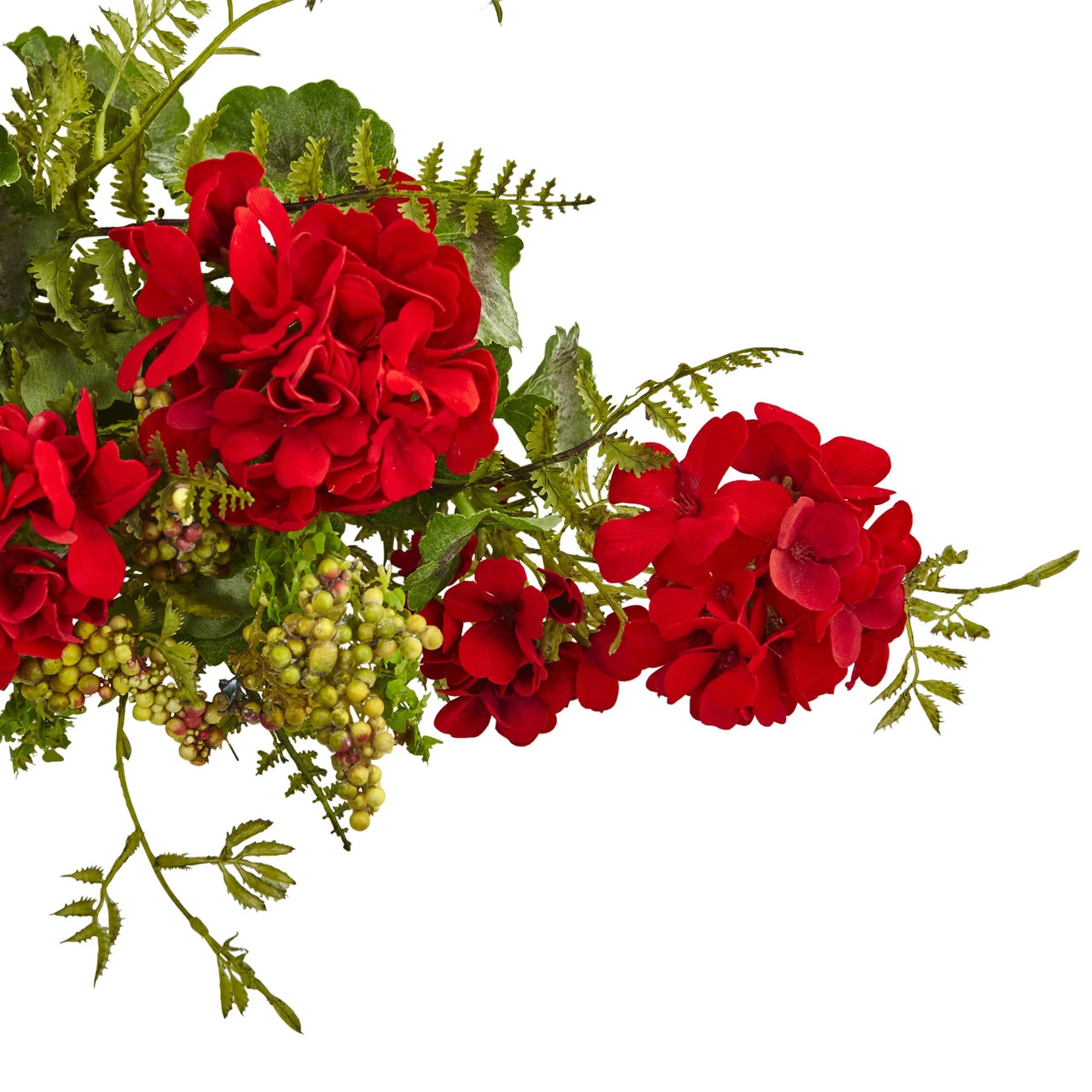 2.5' Geranium And Berry Artificial Christmas Swag, Unlit 5 2.5' Geranium And Berry Artificial Christmas Swag, Unlit - Image 3