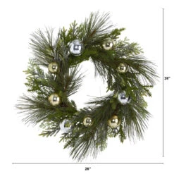 Sparkling Pine With Decorative Ornaments Artificial Christmas Wreath, 26-Inch, Unlit 7 Sparkling Pine With Decorative Ornaments Artificial Christmas Wreath, 26-Inch, Unlit -Optimal Christmas Shop dnnl204619 3 87528.1681814339