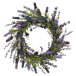 Purple Decorative Lavender Spring Wreath, 20-Inch