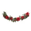 5' X 12" Artificial Poinsettia And Berries Christmas Garland, Unlit -Optimal Christmas Shop dnnl204916 1 10804.1681814246
