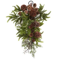 26" Pinecone Artificial Christmas Teardrop Swag, Unlit