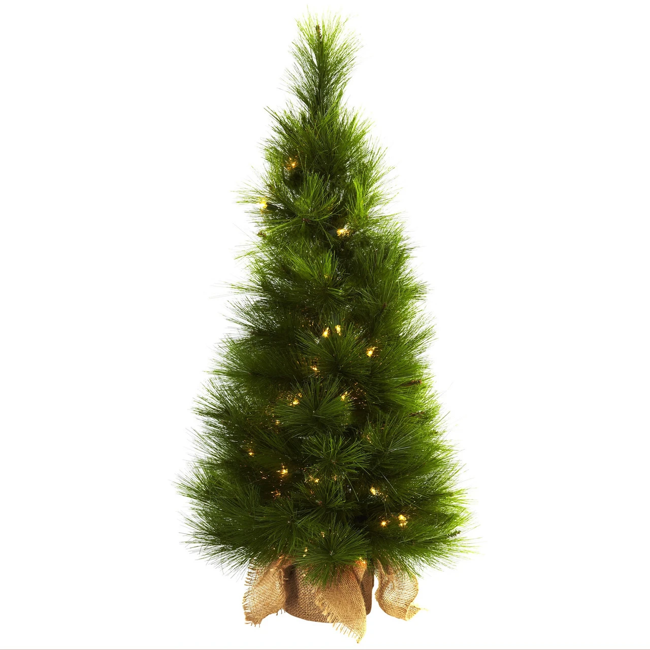 3' Pre-Lit Artificial Christmas Tree With Burlap Bag, Clear Lights 3 3' Pre-Lit Artificial Christmas Tree With Burlap Bag, Clear Lights