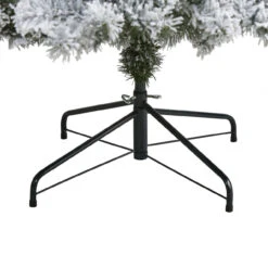 8’ Pre-Lit Flocked Fir Artificial Christmas Tree, Clear LED Lights -Optimal Christmas Shop dnnl20t1742 4 22756.1677754356