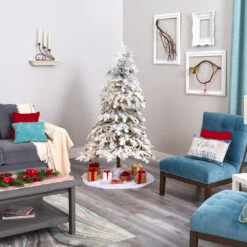 6' Pre-Lit Montana Spruce Flocked Artificial Christmas Tree, Clear LED Lights 11 6' Pre-Lit Montana Spruce Flocked Artificial Christmas Tree, Clear LED Lights -Optimal Christmas Shop dnnl20t1794 3 39309.1680237799